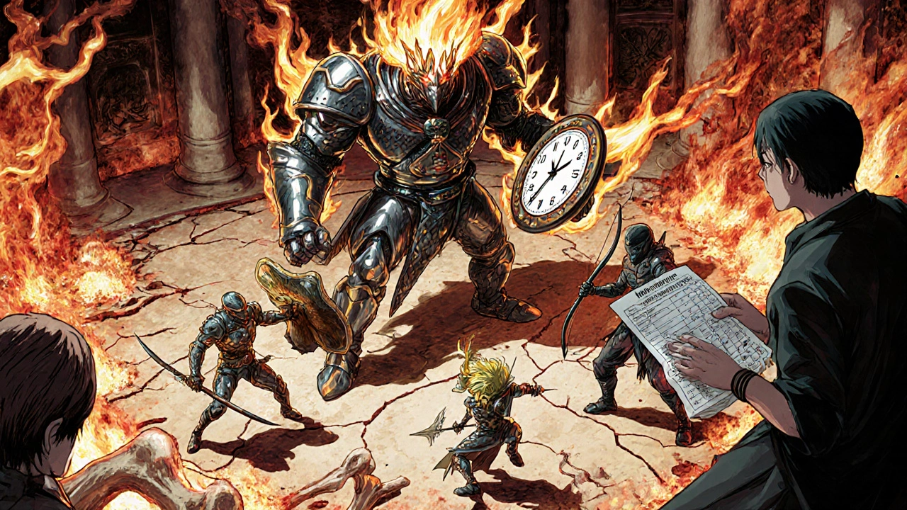 A battle inside the human body: prednisolone vs. four alternative treatments, with a patient watching above.