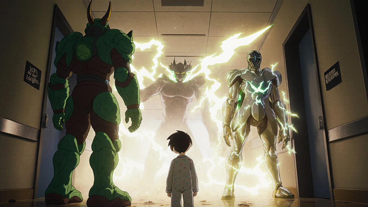 Patient facing three glowing cephalosporin warriors as the 10% myth crumbles away.