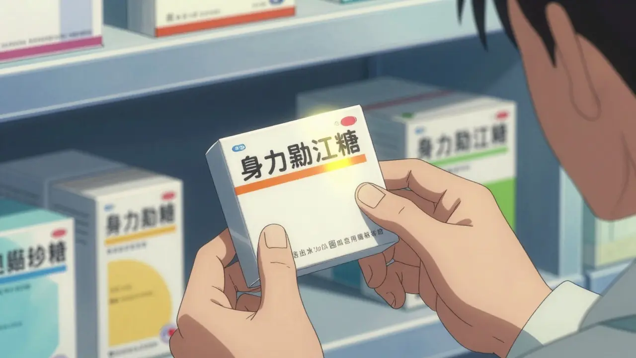 Pharmacy shelf dominated by one generic drug with others pushed aside.