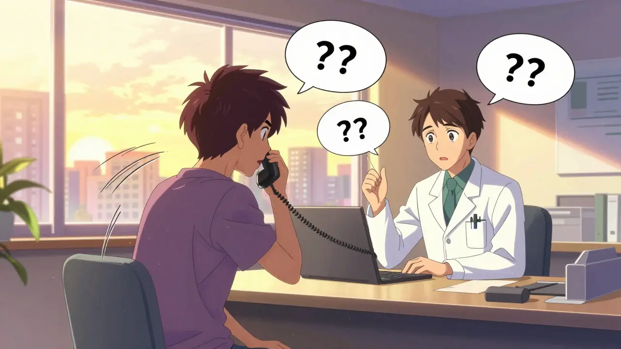 Patient calling doctor to discuss prescription medication options