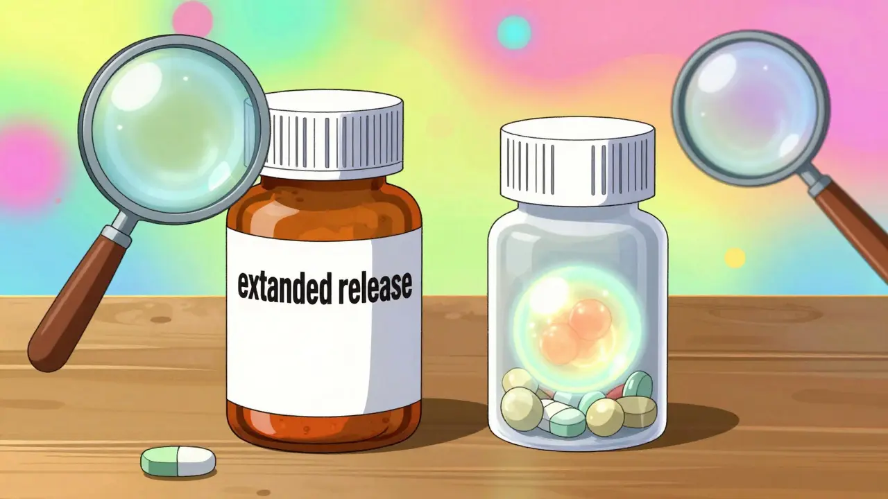 Surreal anime art showing generic and brand pills are chemically identical