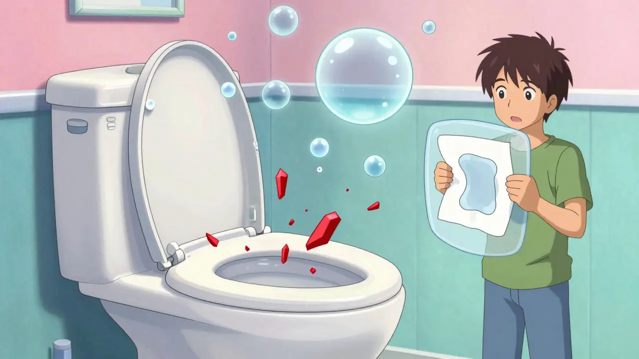 Stylized anime scene showing bathroom hygiene protocols