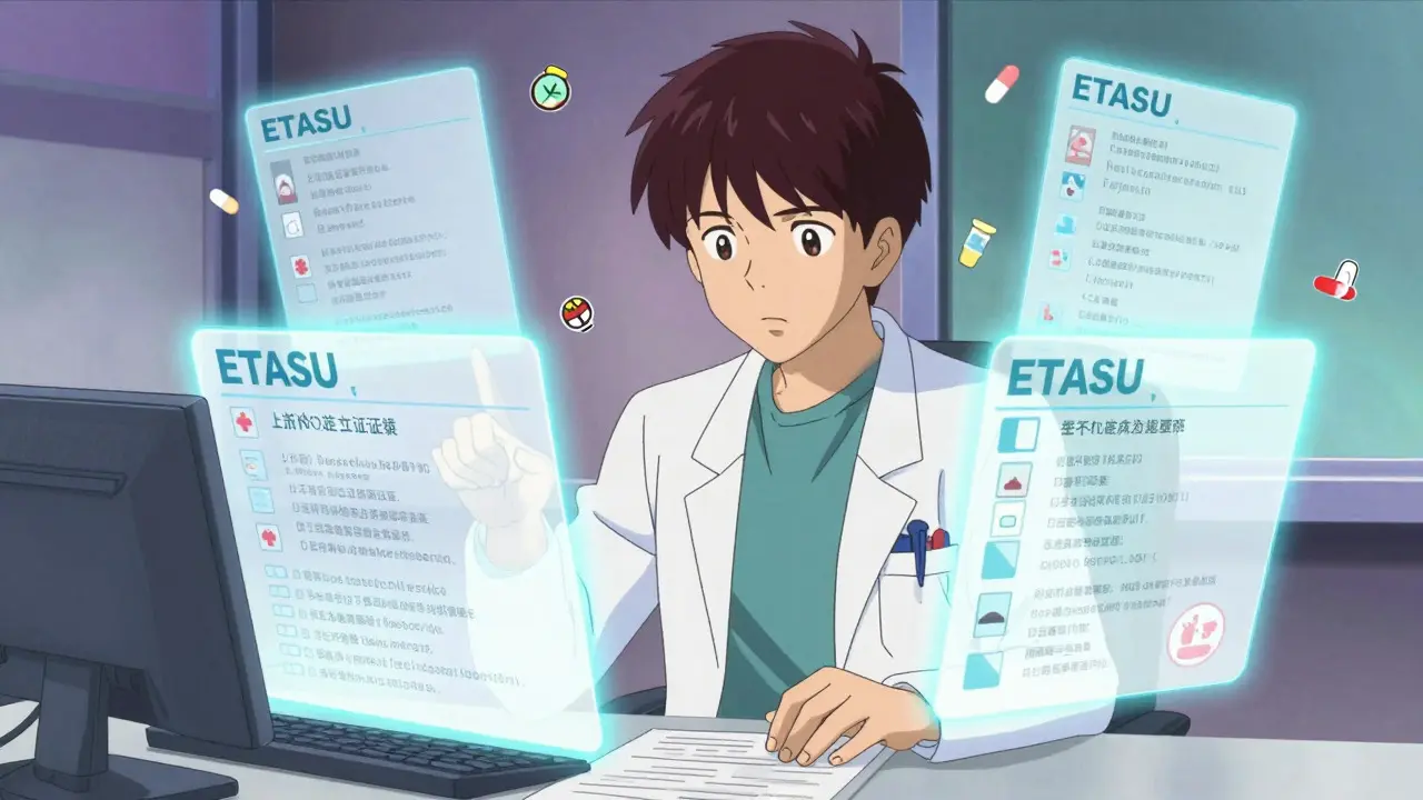 Doctor managing complex digital safety requirements for high-risk drugs