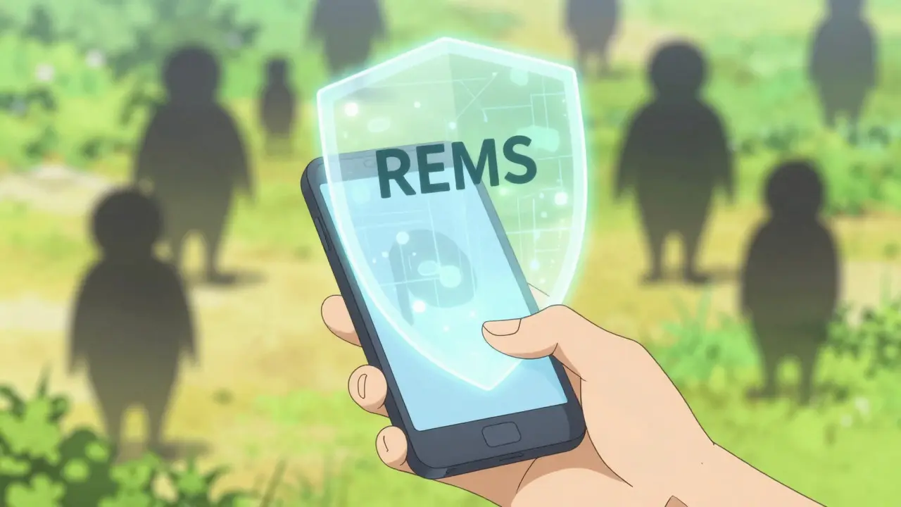 Smartphone projecting a protective shield against abstract health risks